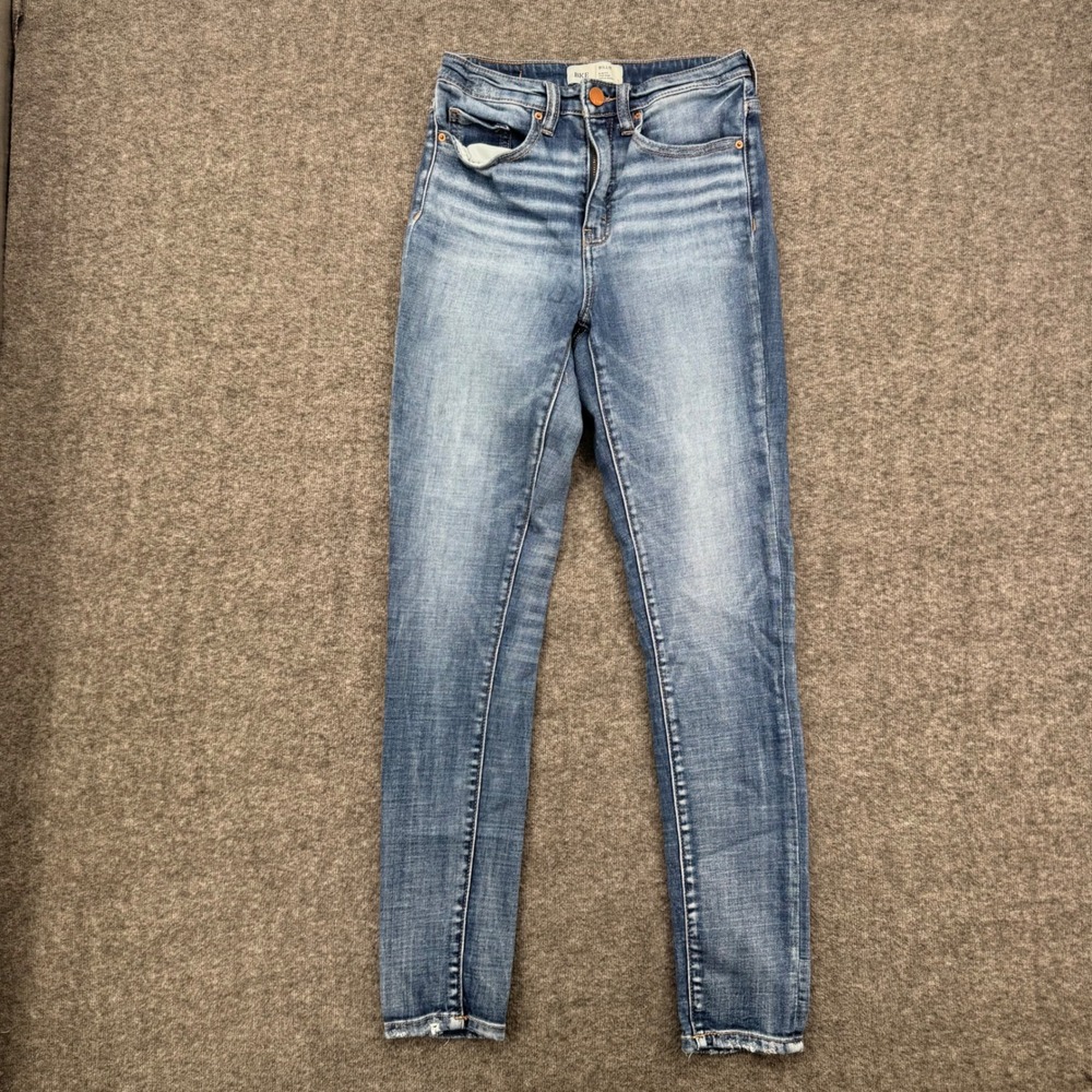 BKE Billie Slim Fit High Rise Ankle Skinny Jeans Medium Wash Distressed Size 25